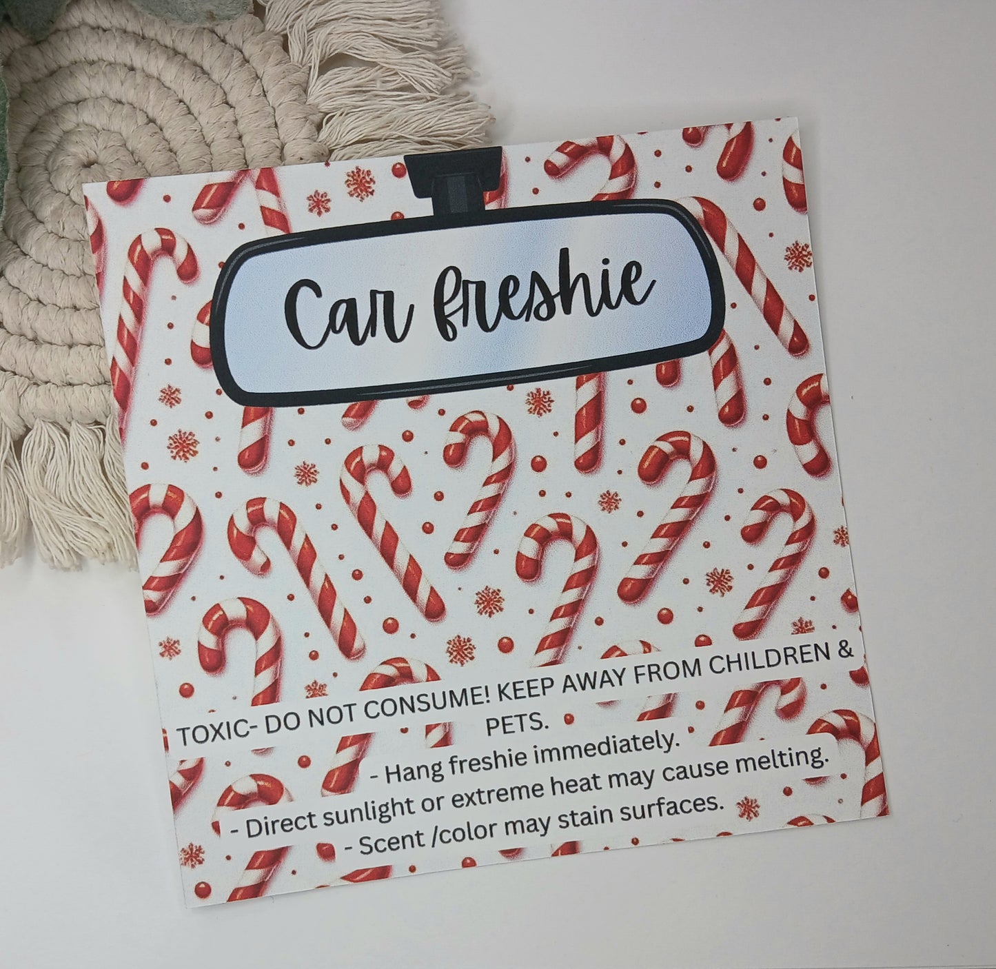 Custom cardstock bag inserts & scent stickers