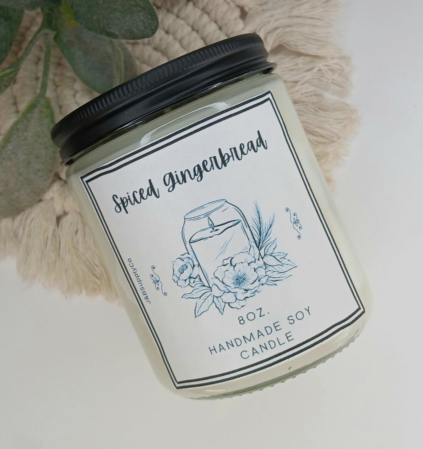 8oz Spiced Gingerbread Single Wick Soy Candle