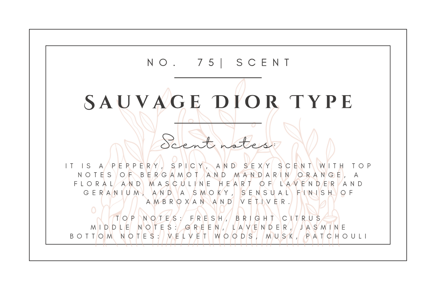 #75- Sauvage (Dior Type) Pre-scented beads
