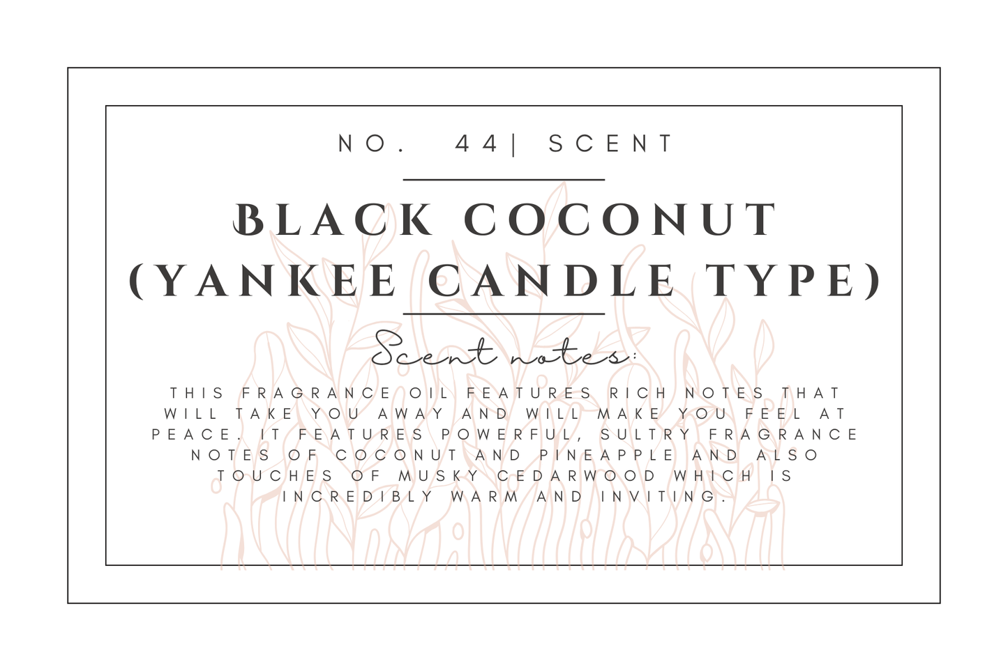 #44- Black Coconut (yankee candle type) Pre-scented beads