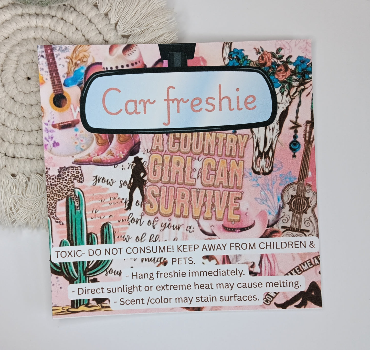 Custom cardstock bag inserts & scent stickers