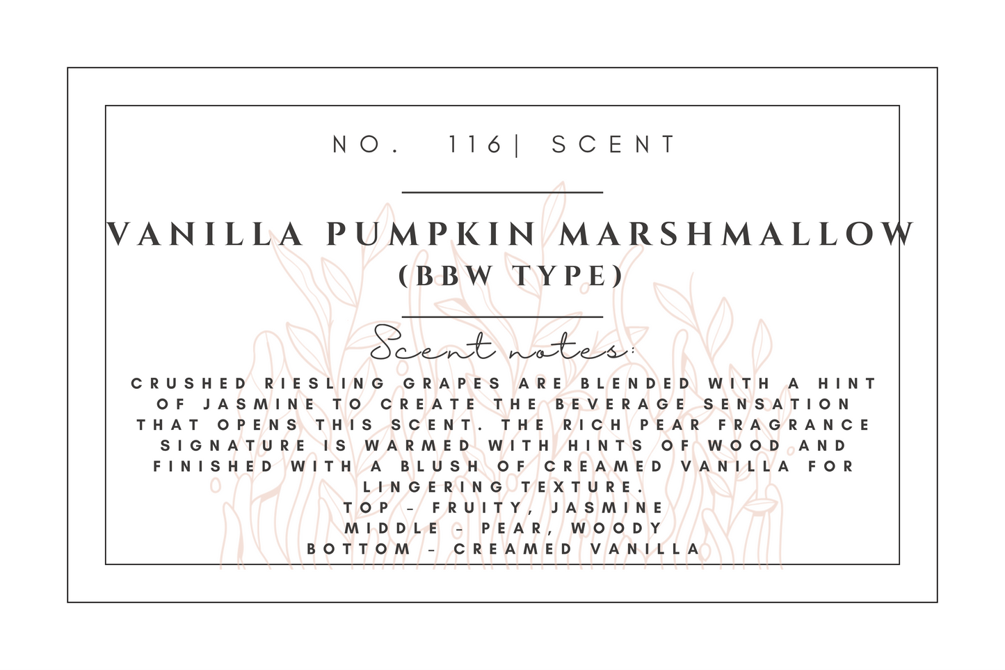 #116 Vanilla pumpkin marshmallow (bbw type) premium scented beads