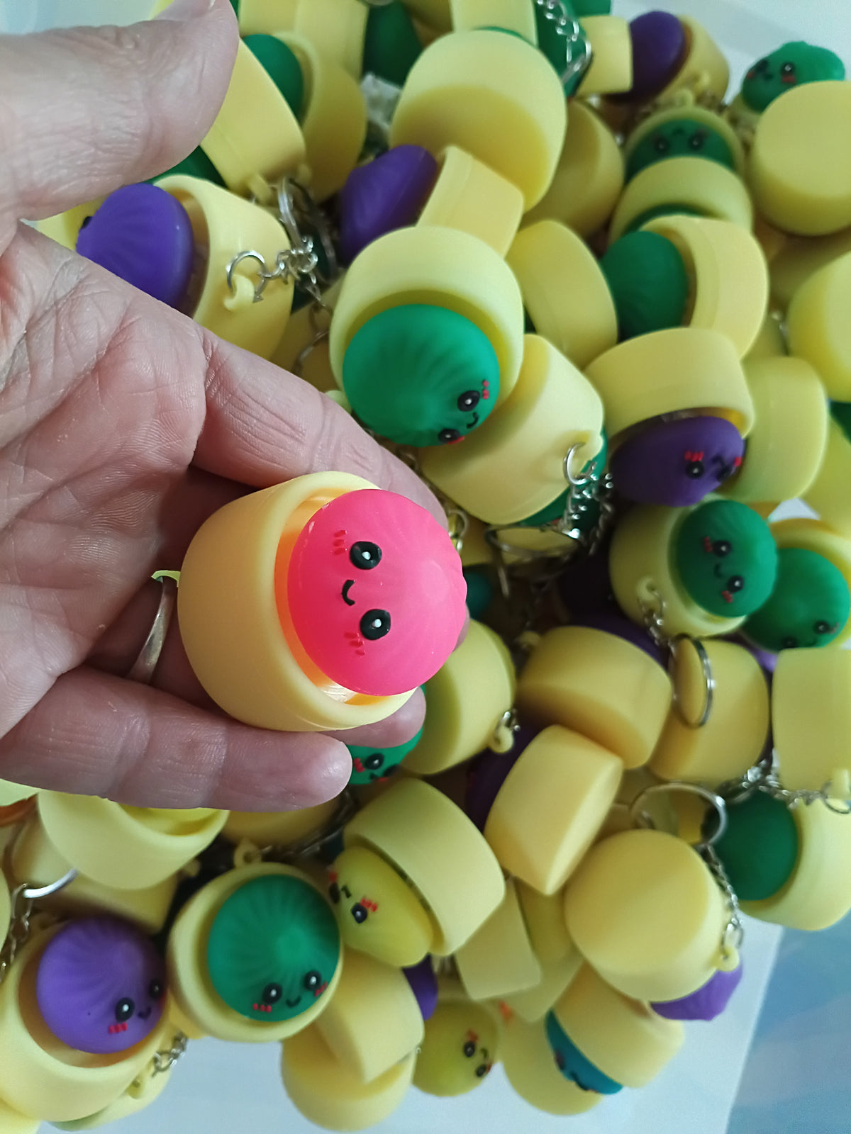 Dumpling keychain: Fun booth fillers: Colors are sent at random