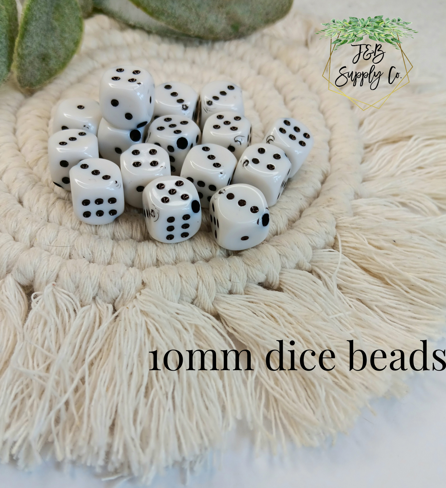 5pc dice 10mm beads