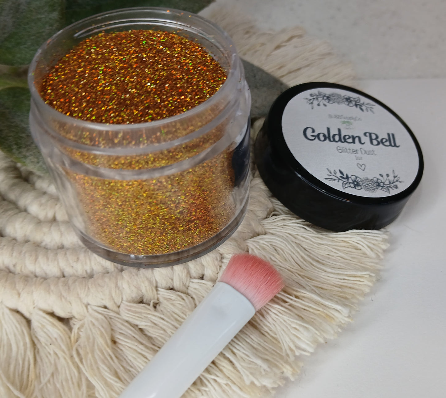 Golden bell glitter dust - holographic shimmer - 1/128 (.2mm)