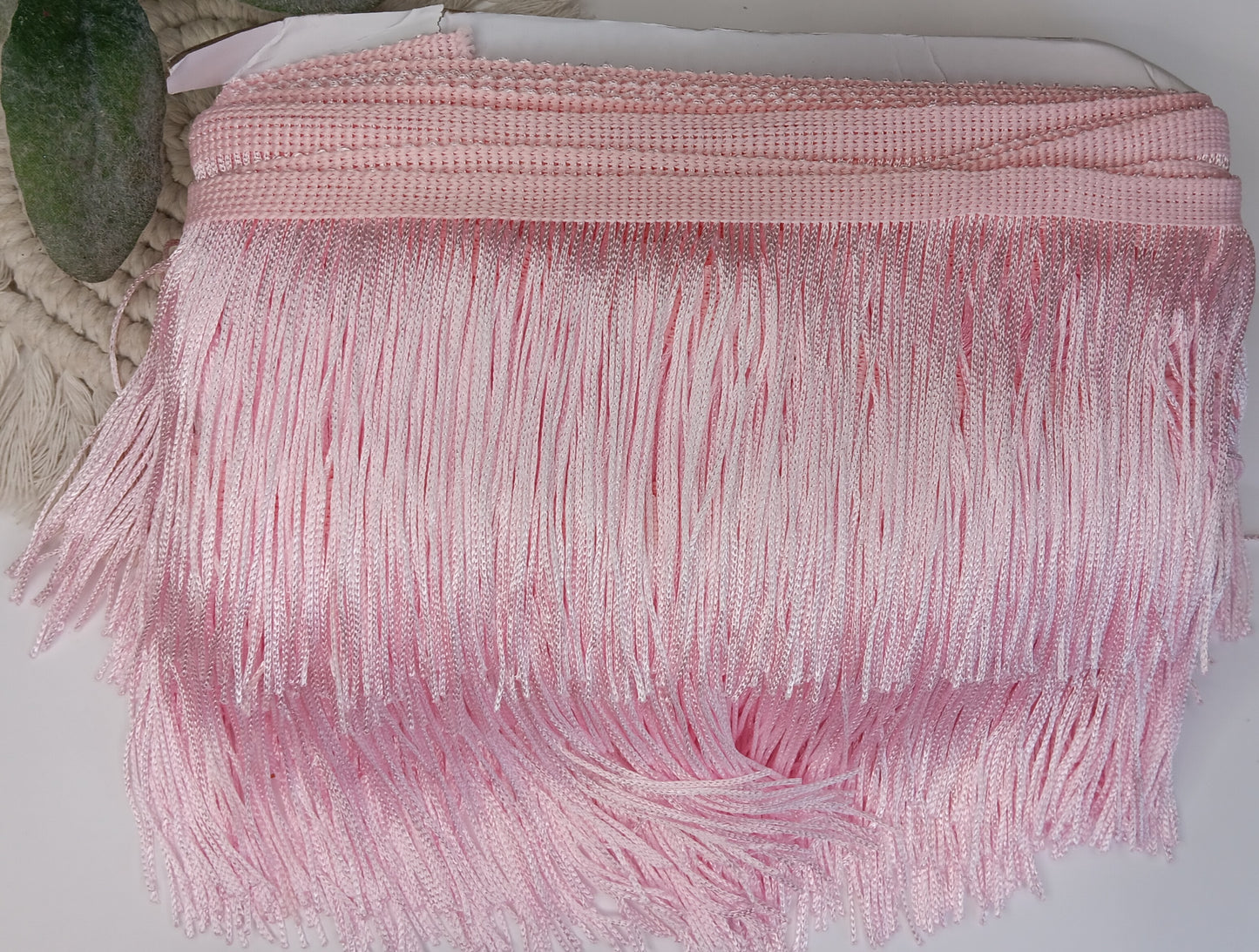 Light Pink 3" tassle fringe trim -- one yard long