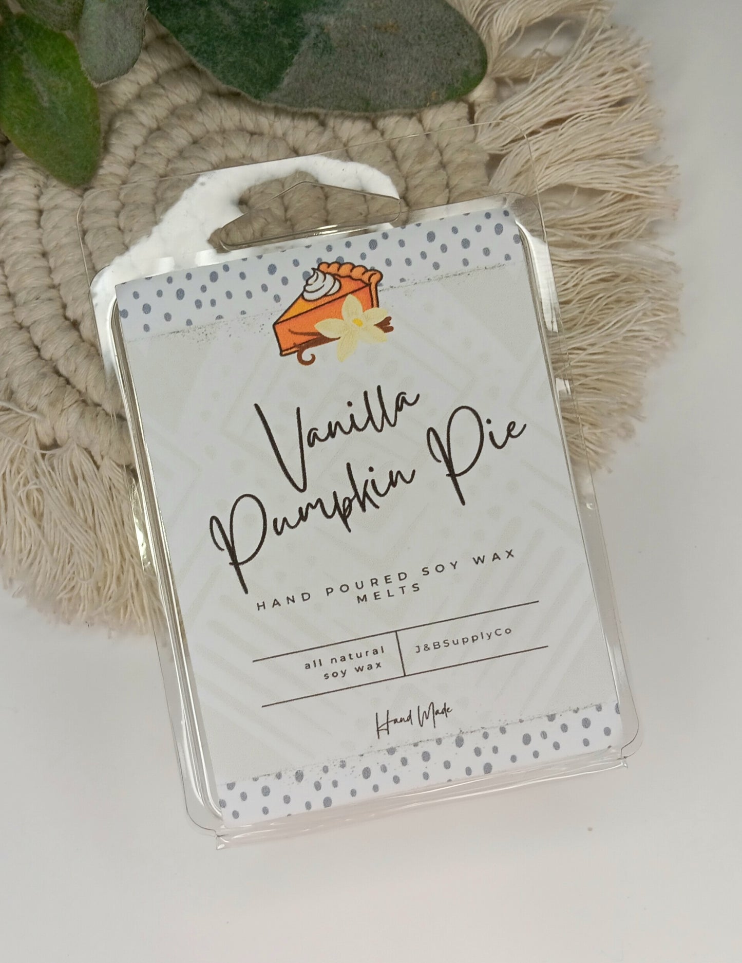 Vanilla Pumpkin Pie Scented 2.5oz Soy Wax Melt Bar **wholesale available, read description**