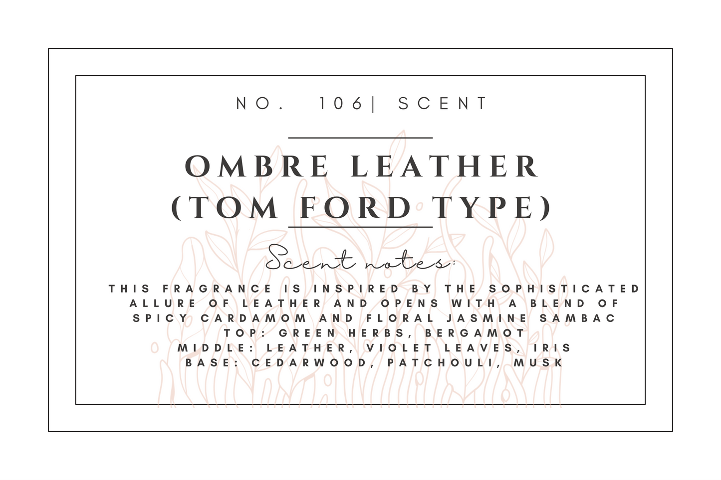 #106 Ombre' Leather(Tom ford type) premium scented beads