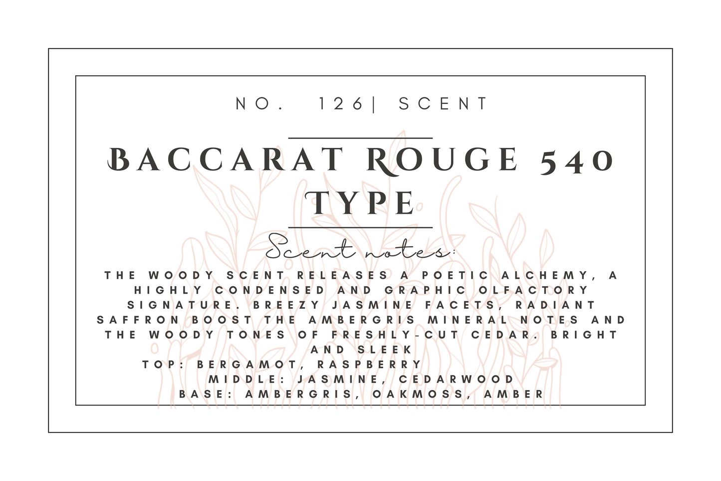 #126 Baccarat rouge 540 type premium scented beads