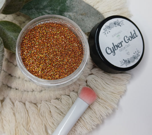 Cyber Golden glitter dust - holographic shimmer - 1/128 (.2mm)