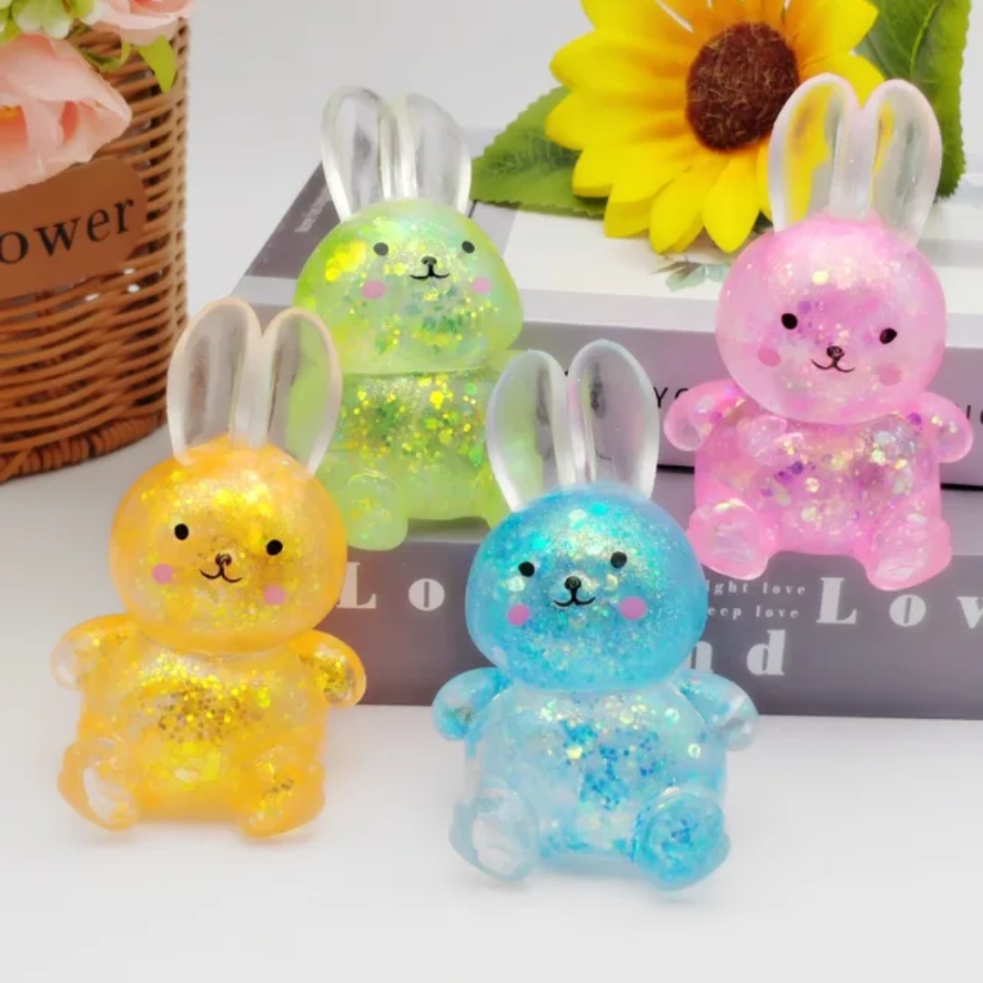 Glitter Bunny Maltose Squishy: READY TO SHIP: Fun booth fillers: Sensory Toys