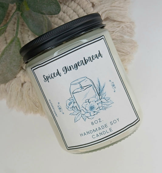 8oz Spiced Gingerbread Single Wick Soy Candle