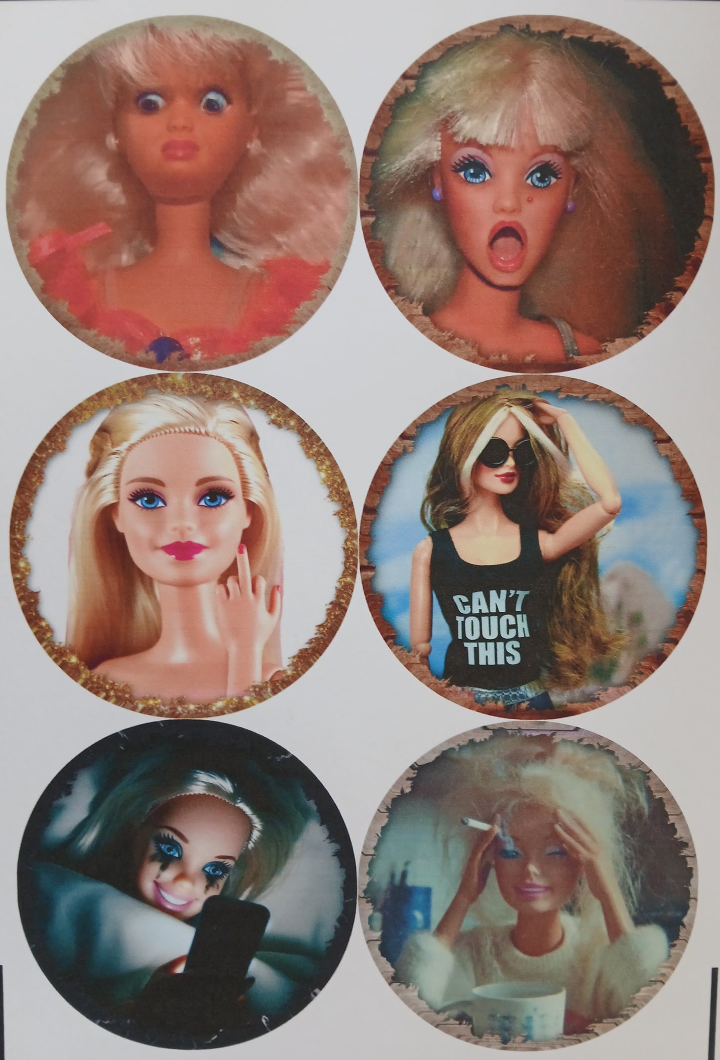 15pc Doll theme circle cardstock cut-outs