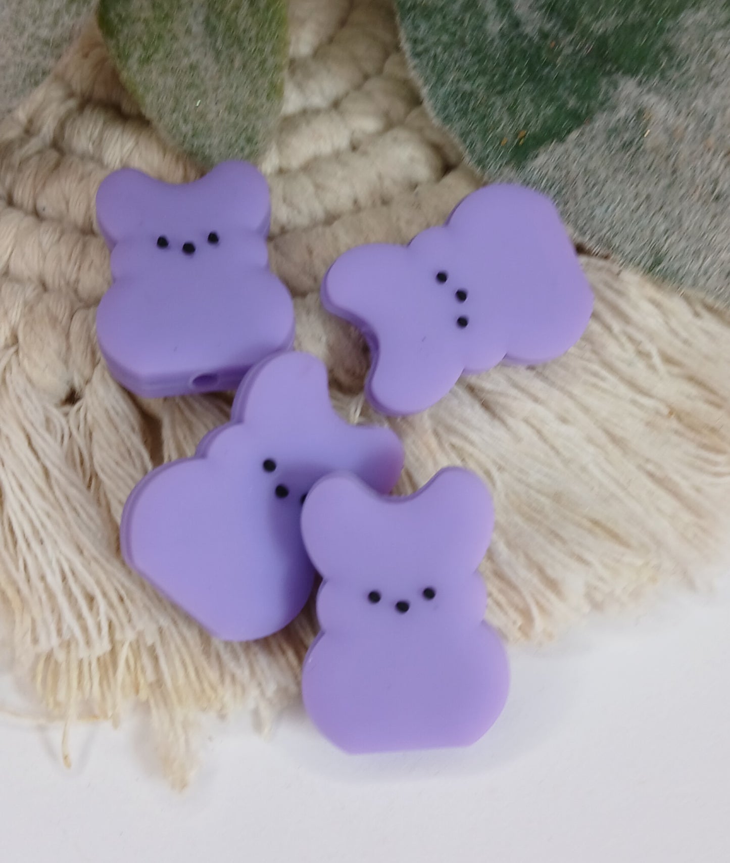 Purple Peep Bunny focal bead