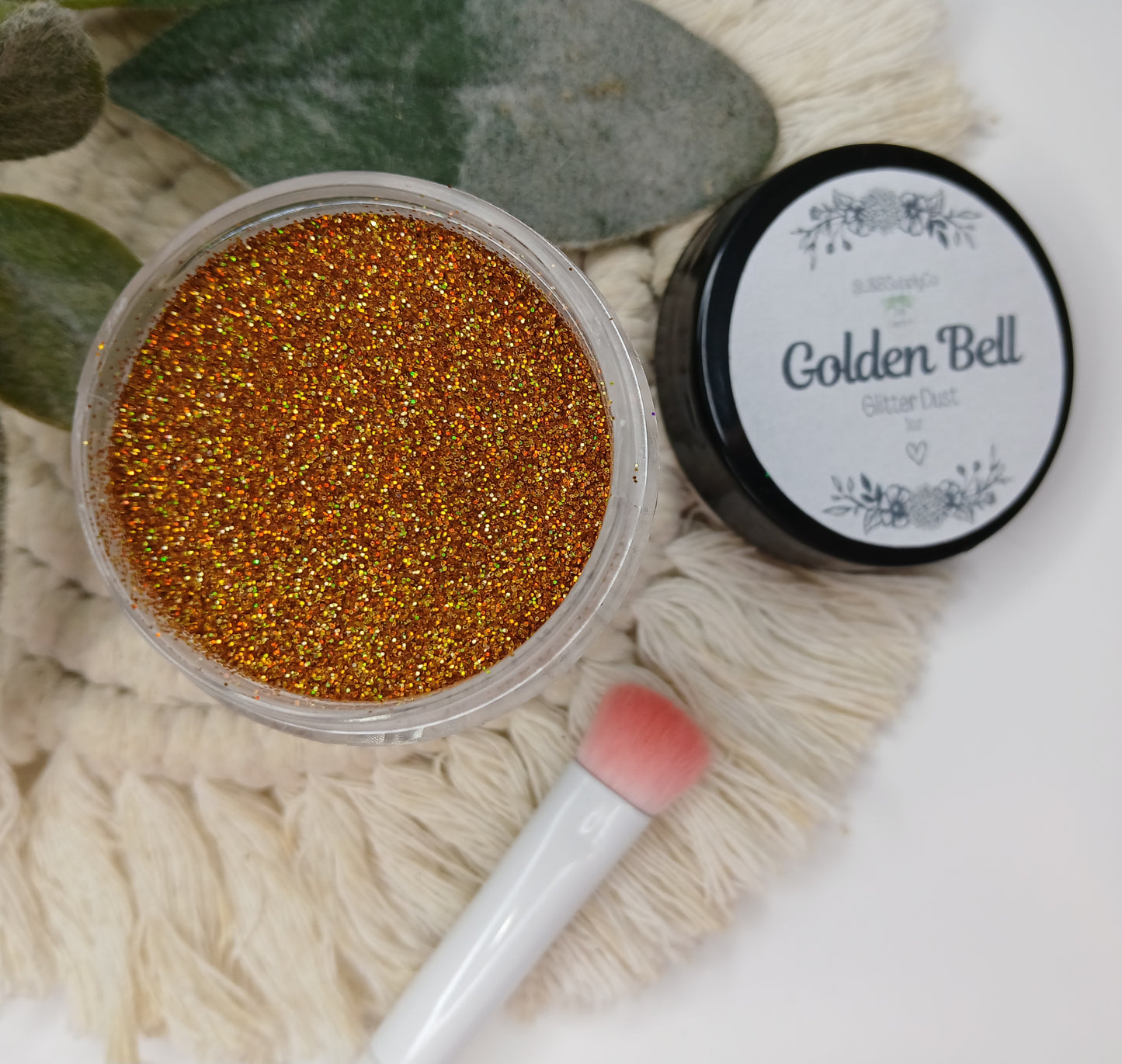 Golden bell glitter dust - holographic shimmer - 1/128 (.2mm)