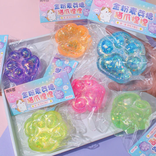Paw Print Glitter squishy's : Pre-order Fun booth fillers: TAT- MAY 27TH: Color sent at random