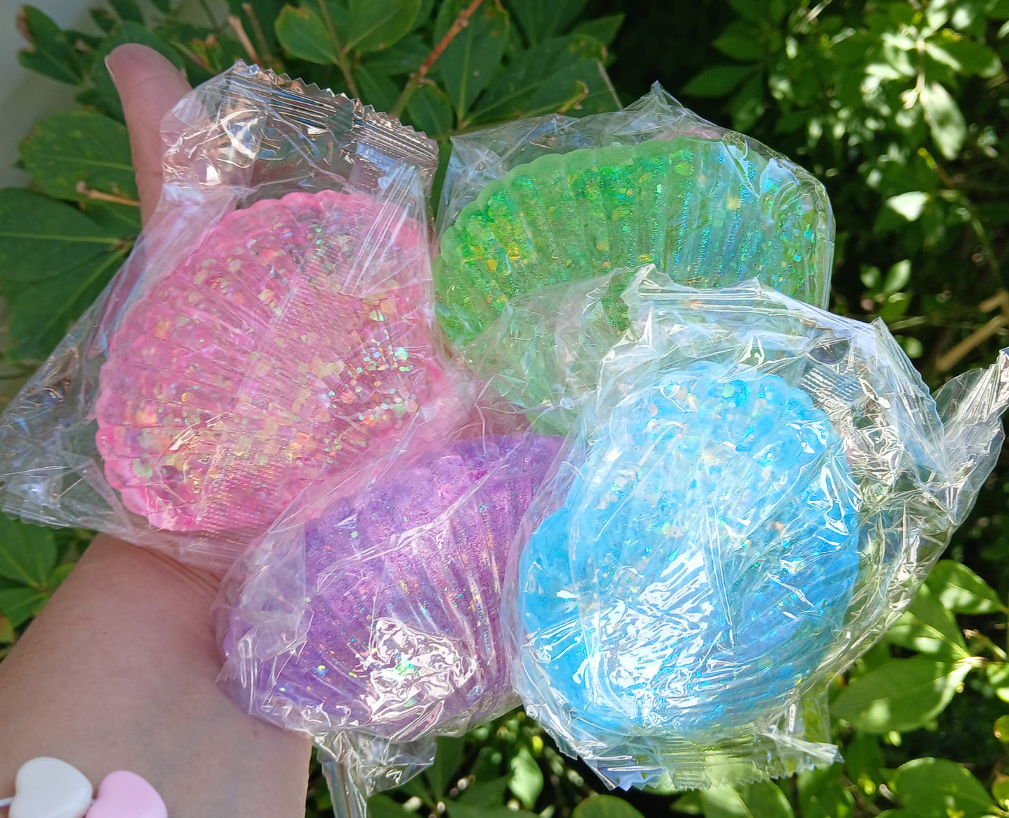 Glitter Seashell Maltose Squishy: READY TO SHIP: Fun booth fillers: Sensory Toys