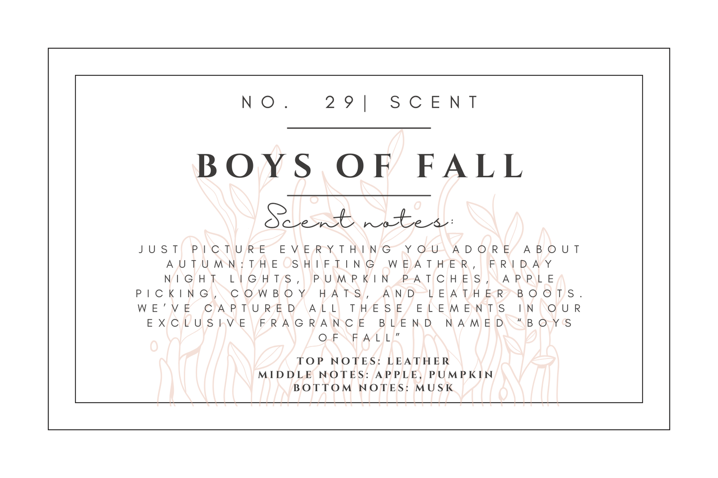 #29- Boys Of Fall premium scented beads