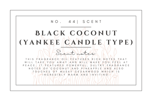 #44- Black Coconut (yankee candle type) Pre-scented beads