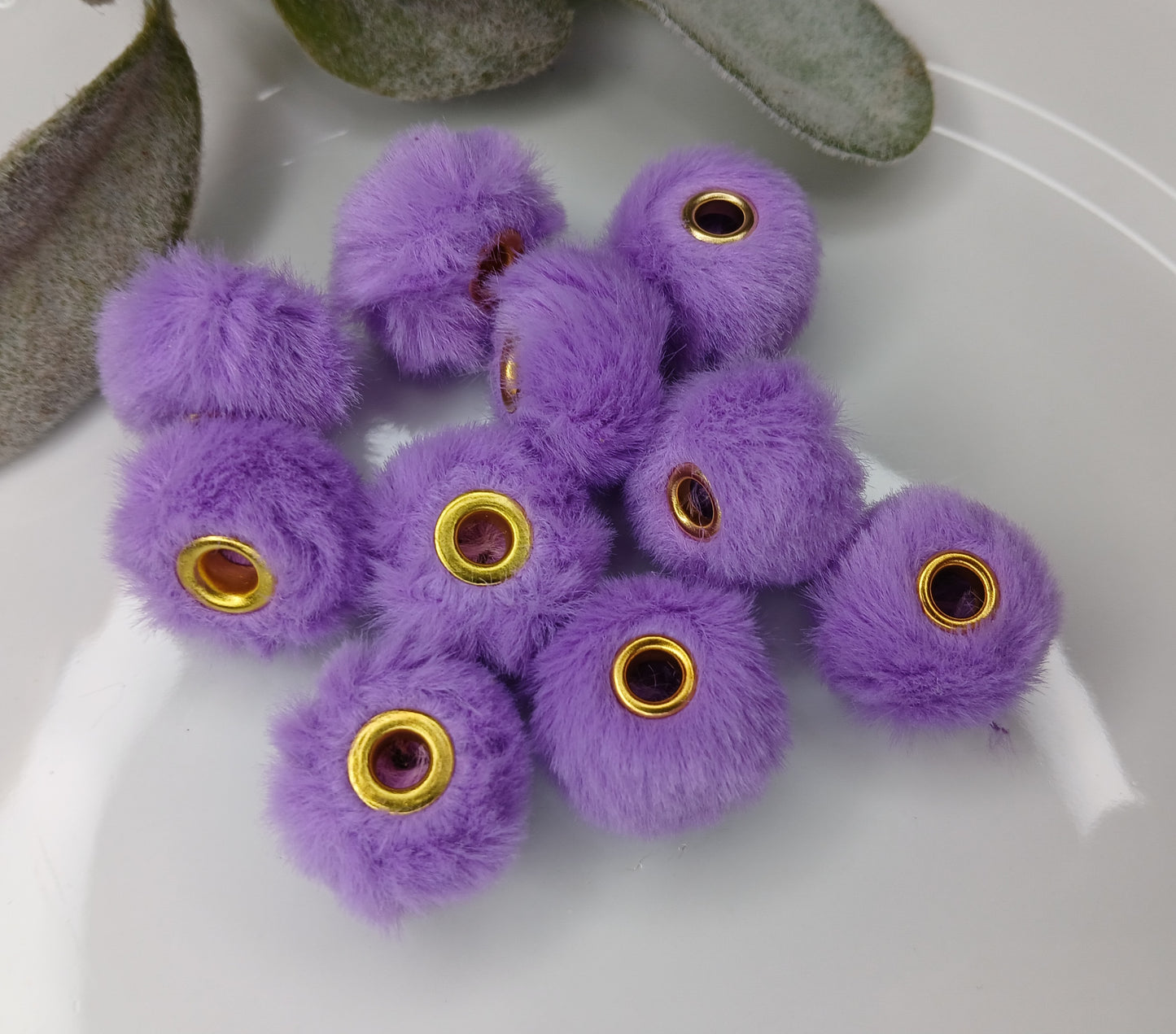 10pc Plush Furry Beads- 20mm bubblegum beads- Bead Making- Freshie Hangers
