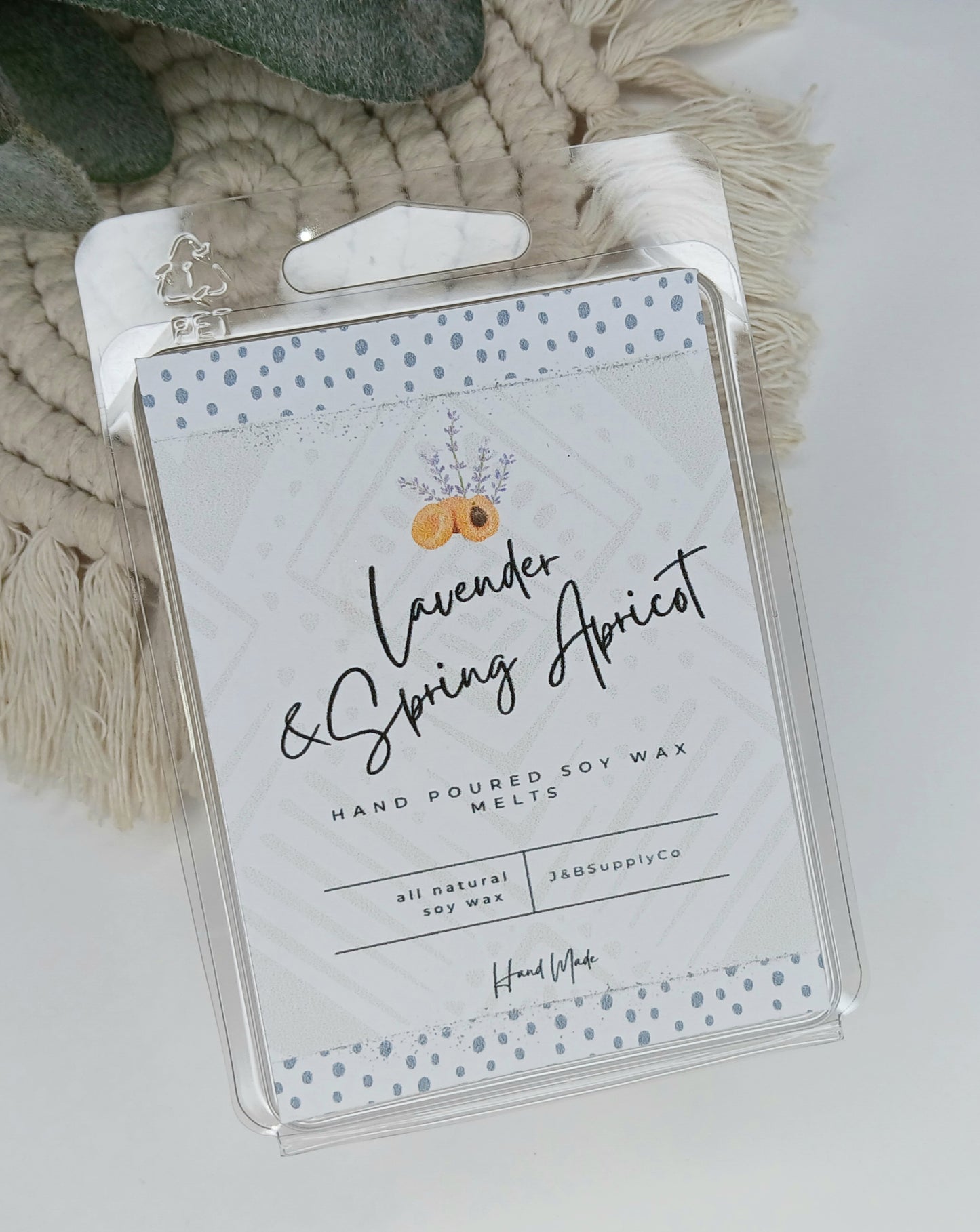 Spring Apricot & Lavender Scented 2.5oz Soy Wax Melt Bar- *wholesale available, read description*