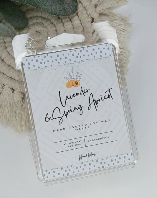 Spring Apricot & Lavender Scented 2.5oz Soy Wax Melt Bar- *wholesale available, read description*