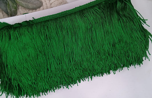Green 3" tassle fringe trim -- one yard long