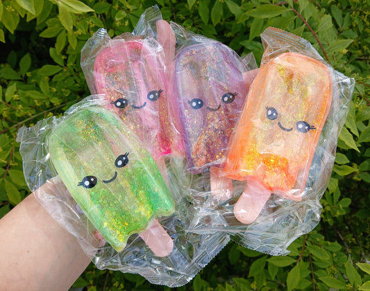 Glitter Popsicle squishy's: READY TO SHIP: Fun booth fillers: Colors are sent at random