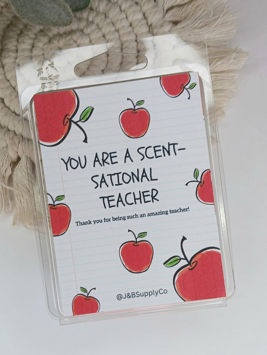 Apple CUSTOMIZEABLE Teacher Gift Scented 2.5oz Soy Wax Melt Bar
