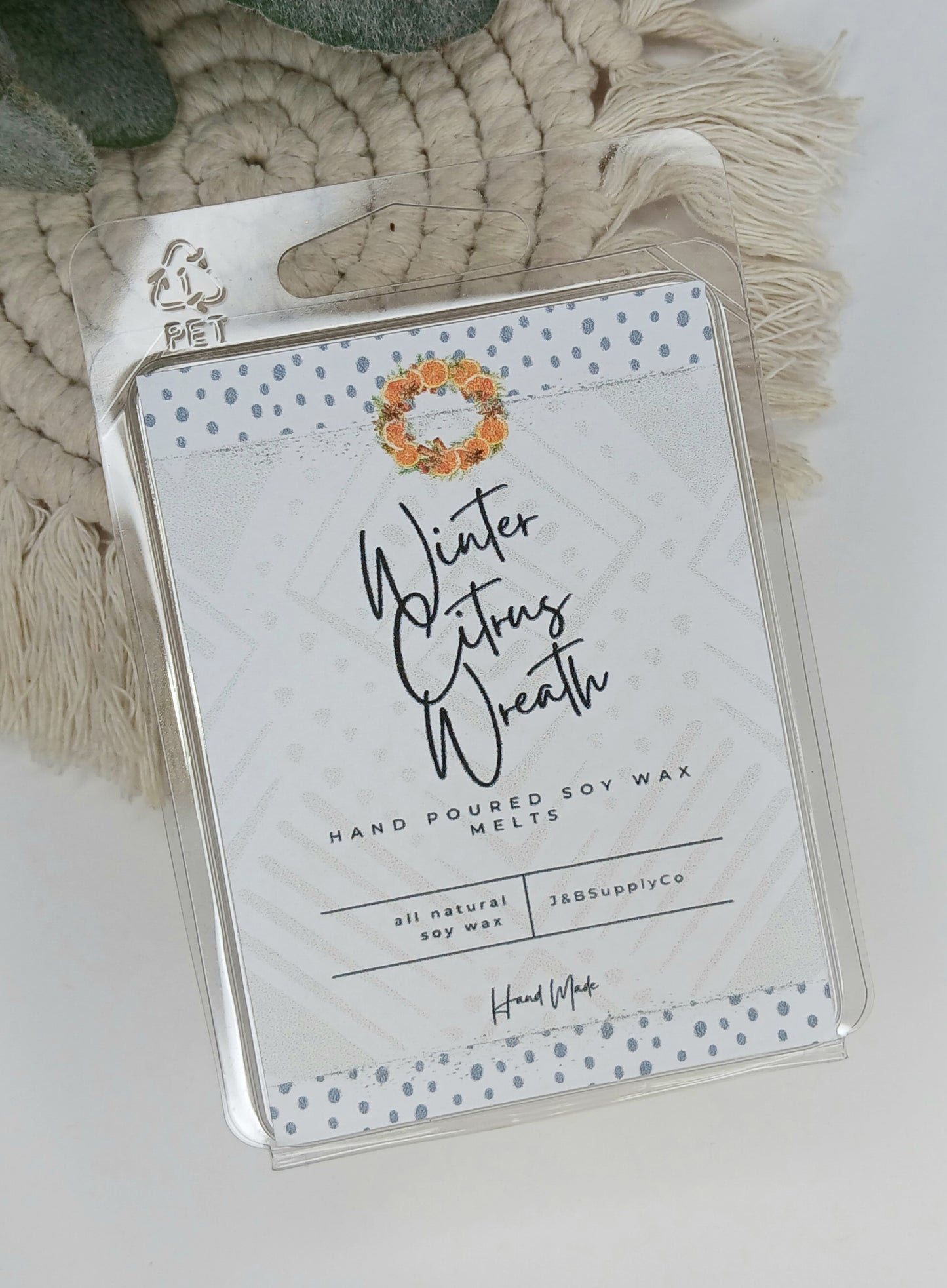 Winter Citrus Wreath Scented 2.5oz Soy Wax Melt Bar