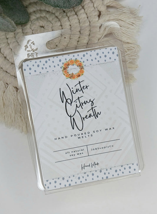 Winter Citrus Wreath Scented 2.5oz Soy Wax Melt Bar