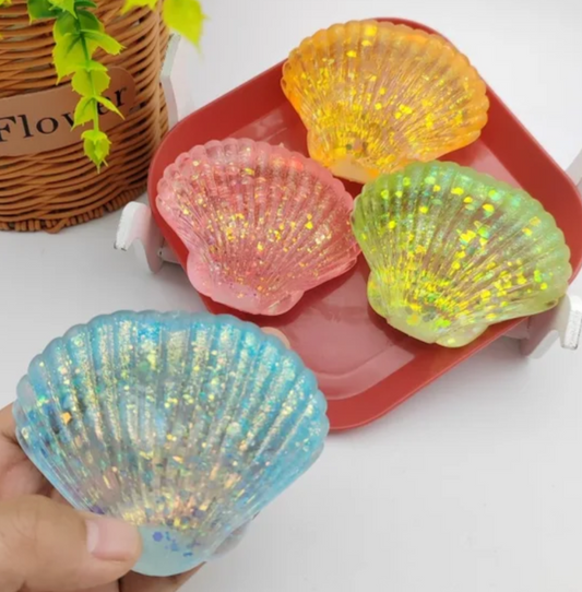 Glitter Seashell Maltose Squishy: READY TO SHIP: Fun booth fillers: Sensory Toys