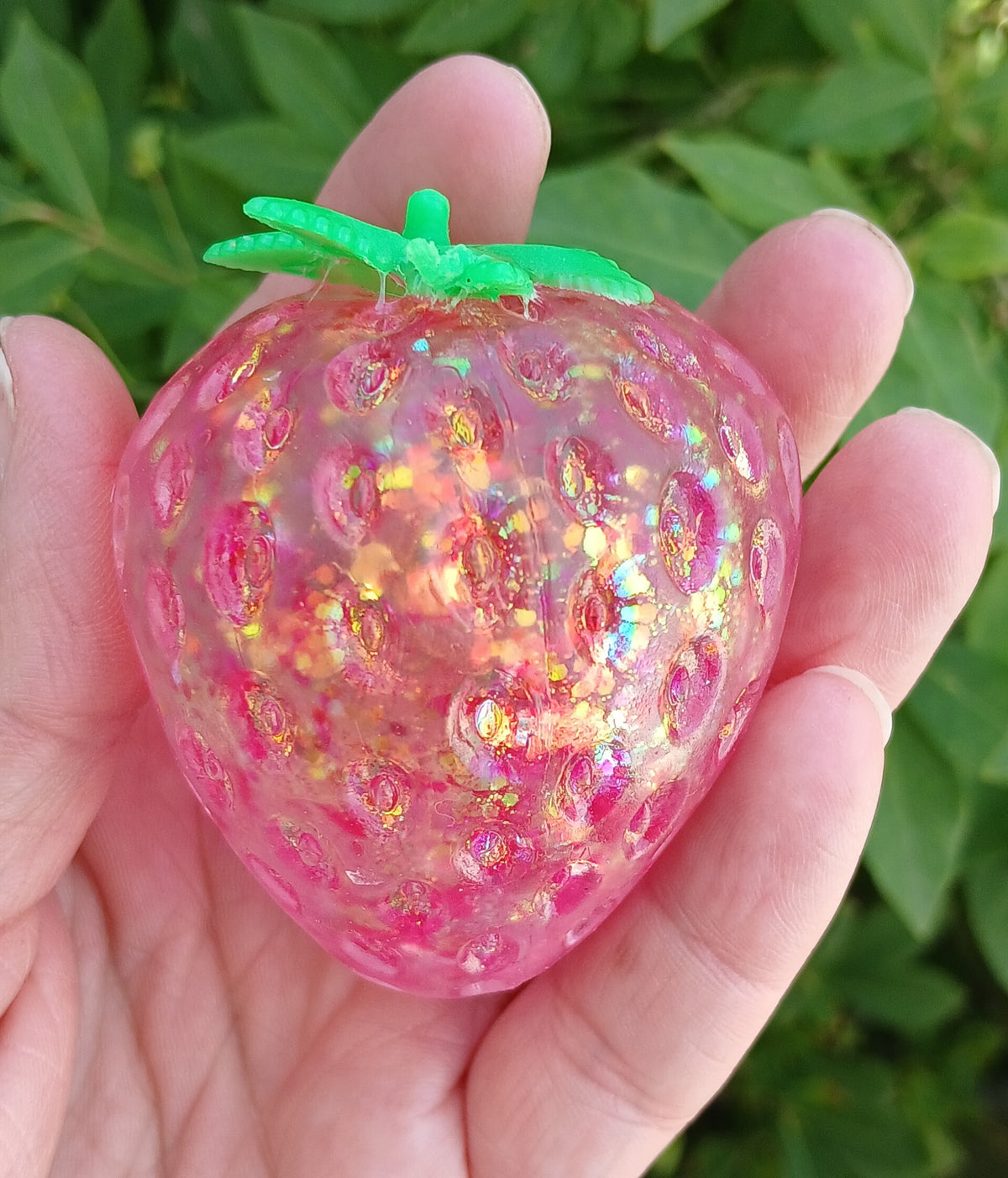 Pink & Red Strawberry Squishy: READY TO SHIP: Fun booth fillers: Sensory toys