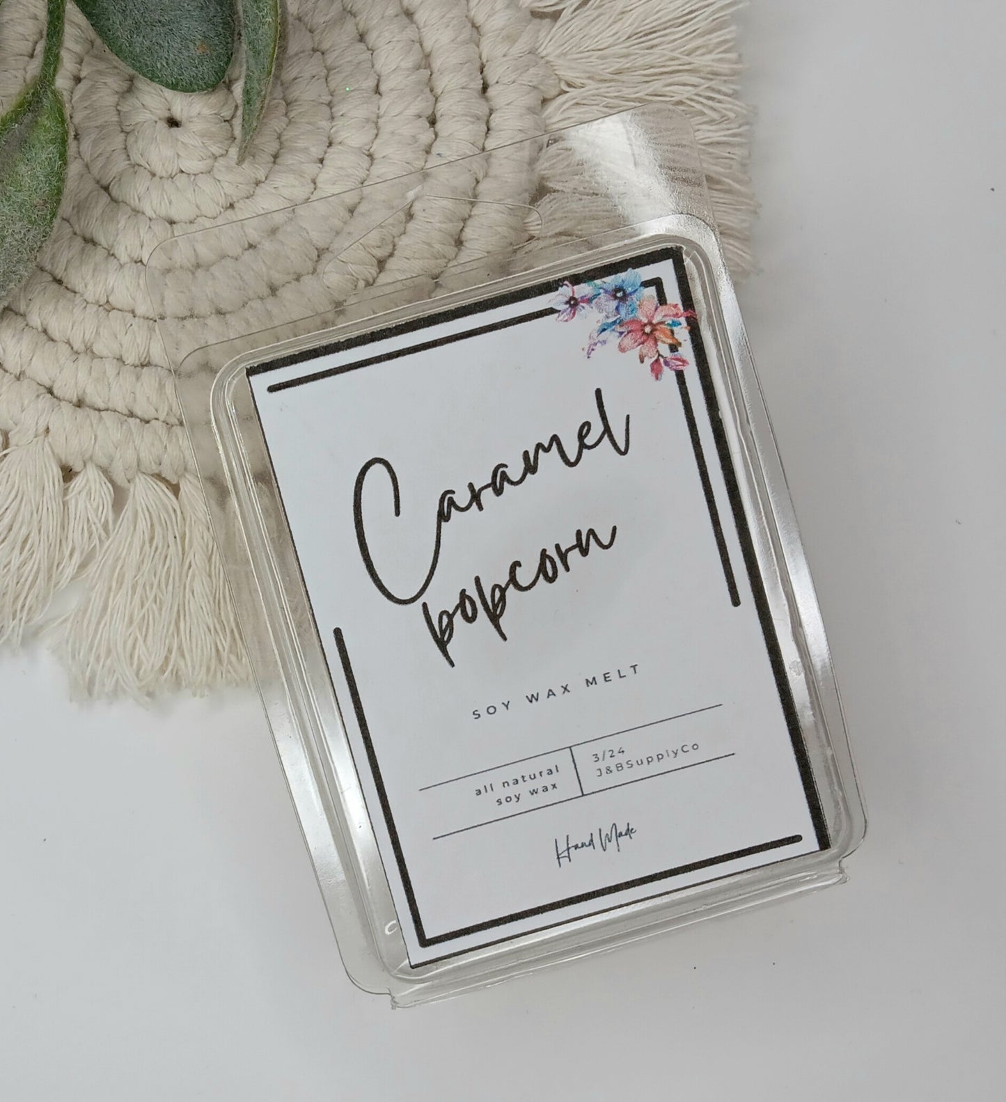 Caramel Popcorn Scented 2.5oz Soy Wax Melt Bar- *wholesale available, read description*