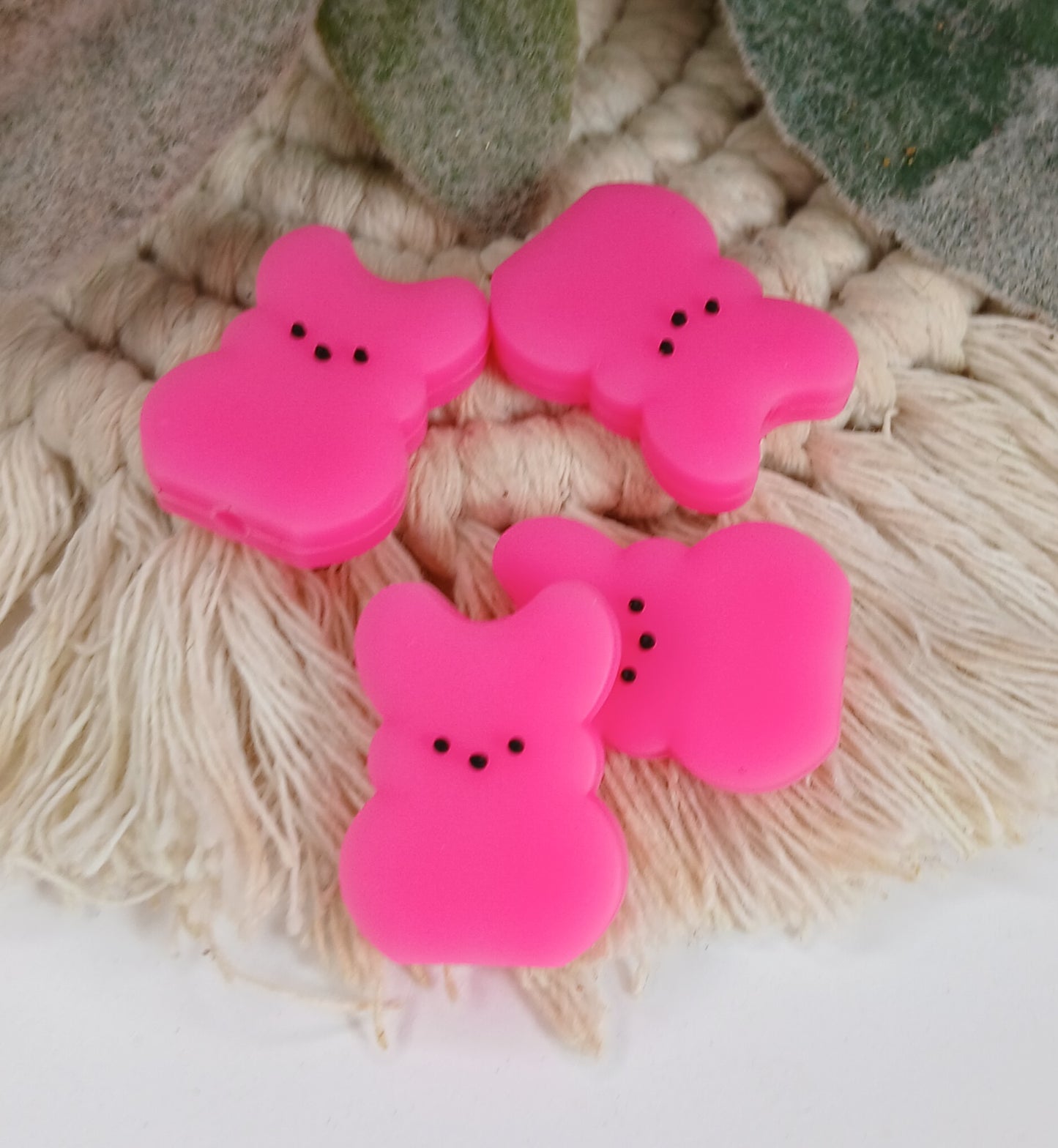 Pink Peep Bunny focal bead