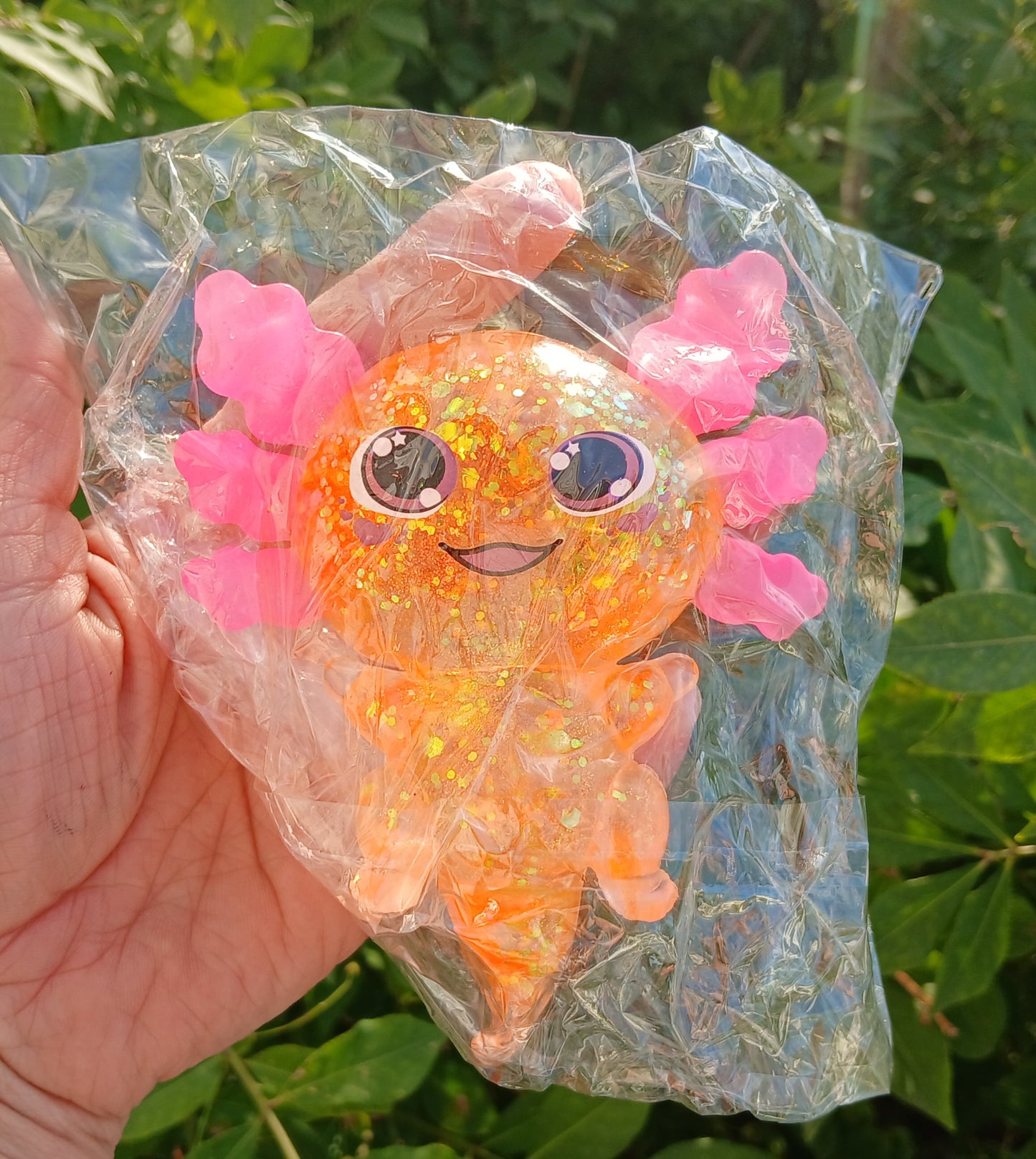 Glitter Axolotl Maltose Squishy: READY TO SHIP: Fun booth fillers: Sensory Toys