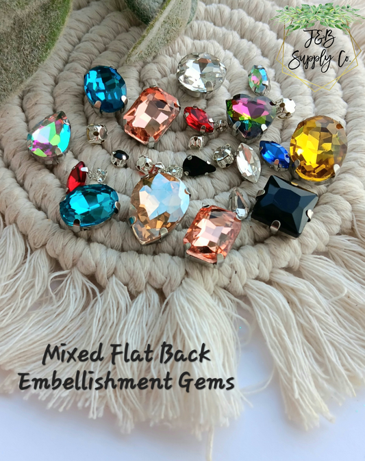 10pc flat back gemstone  embellishments