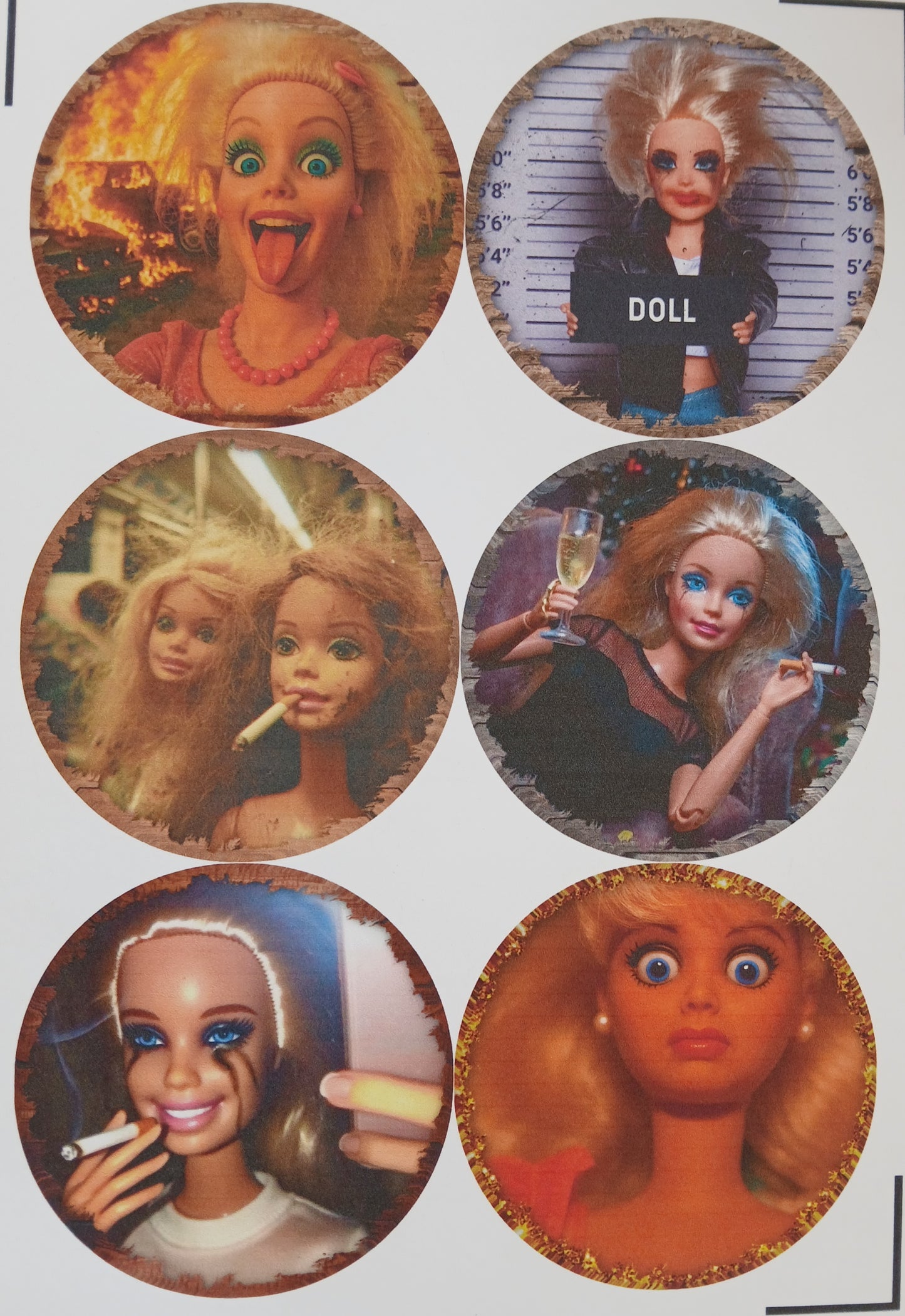 15pc Doll theme circle cardstock cut-outs