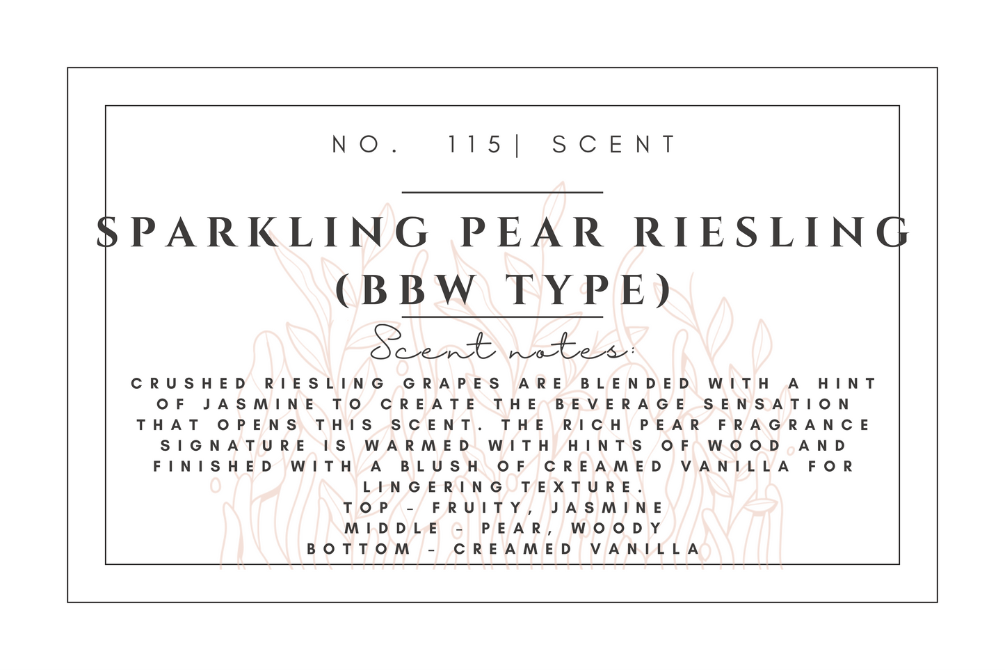 #115 Sparkling pear riesling (bbw type) premium scented beads