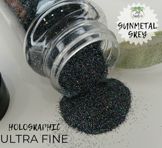 1.5oz Hollographic Gunmetal Grey Utra Fine Glitter