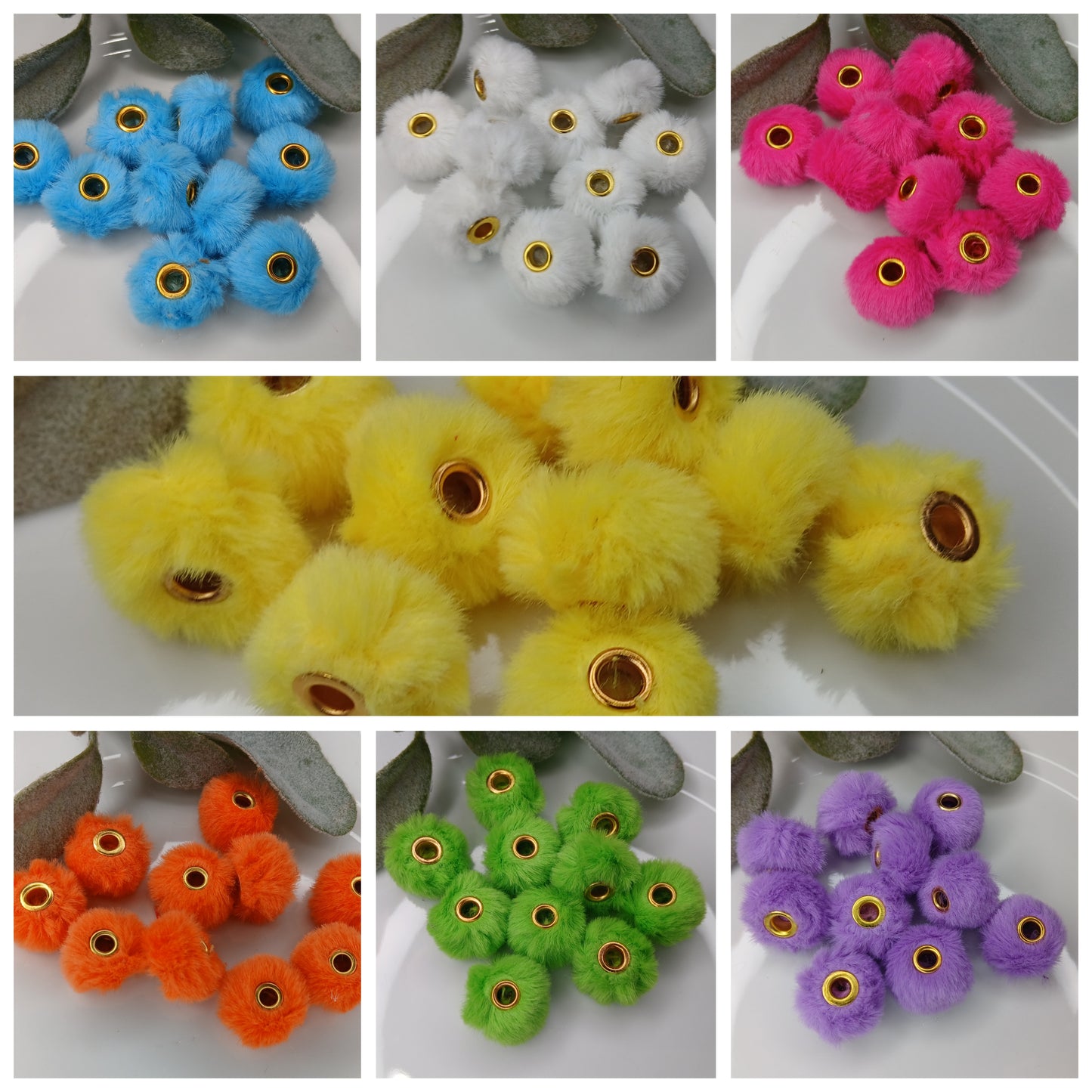 10pc Plush Furry Beads- 20mm bubblegum beads- Bead Making- Freshie Hangers
