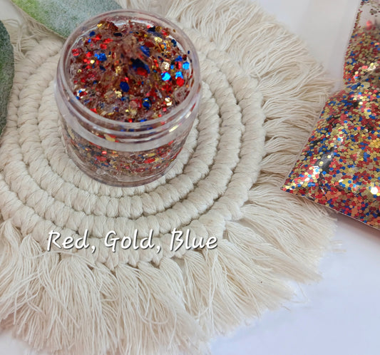 Red Gold & Blue Hair/Body Glitter Gel~ wholesale buyers read description