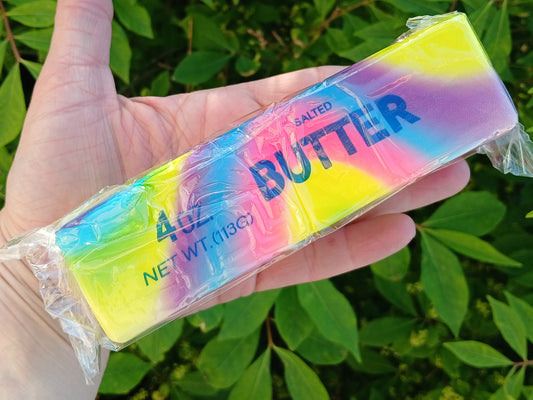 Tie Dye Viral Butter Slow Rise Squishy Pre-order: ARRIVES around JUNE 2ND: Fun booth fillers: Sensory toys