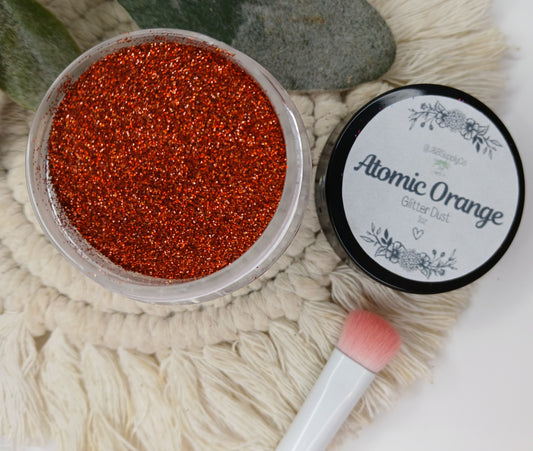 Atomic Orange glitter dust - holographic shimmer - 1/128 (.2mm)