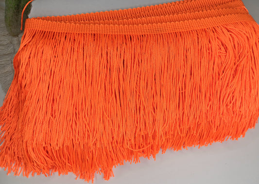 Neon Orange 3" tassle fringe trim -- one yard long