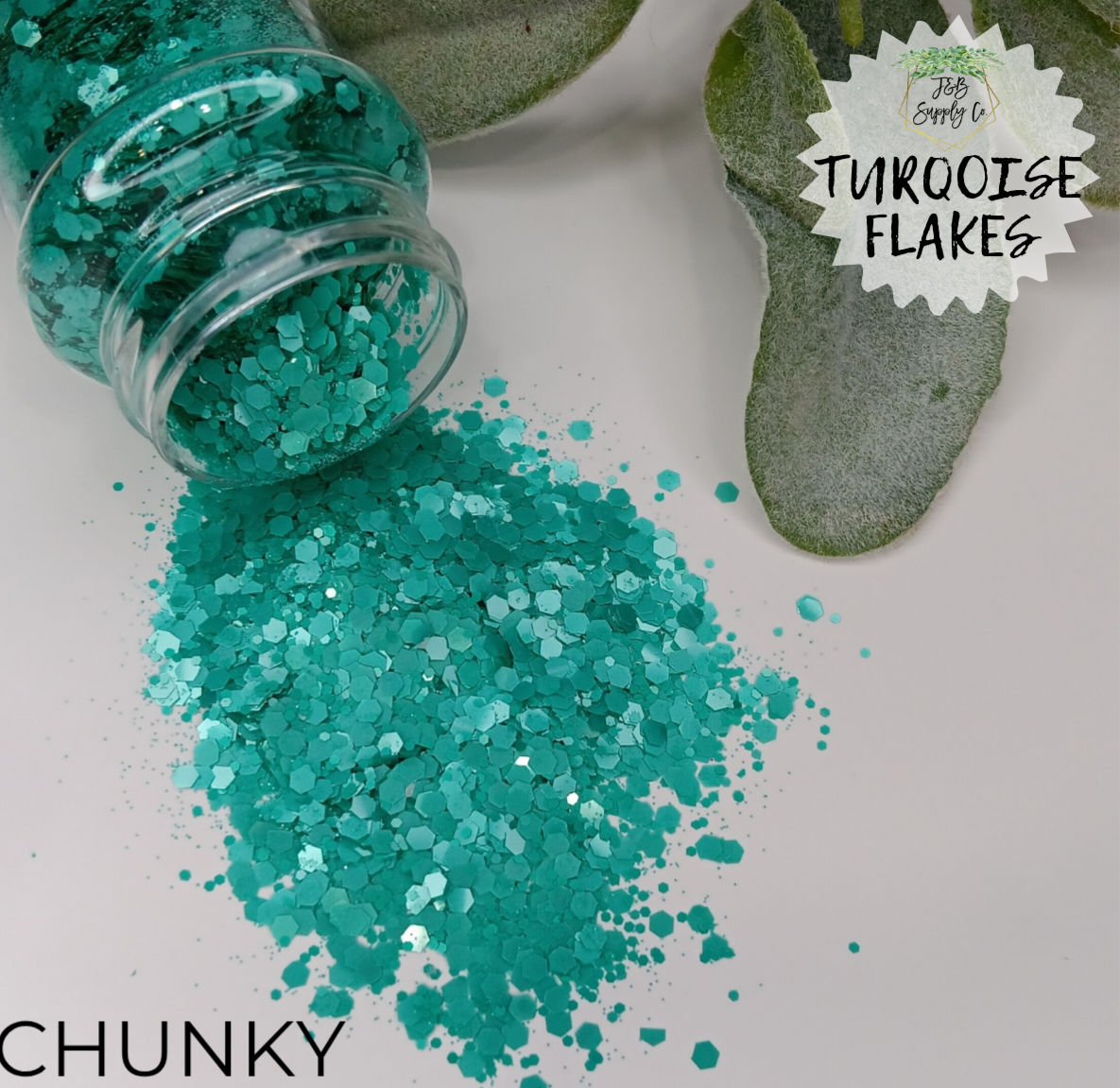 1.5oz Turqoise Flakes Chunky Glitter