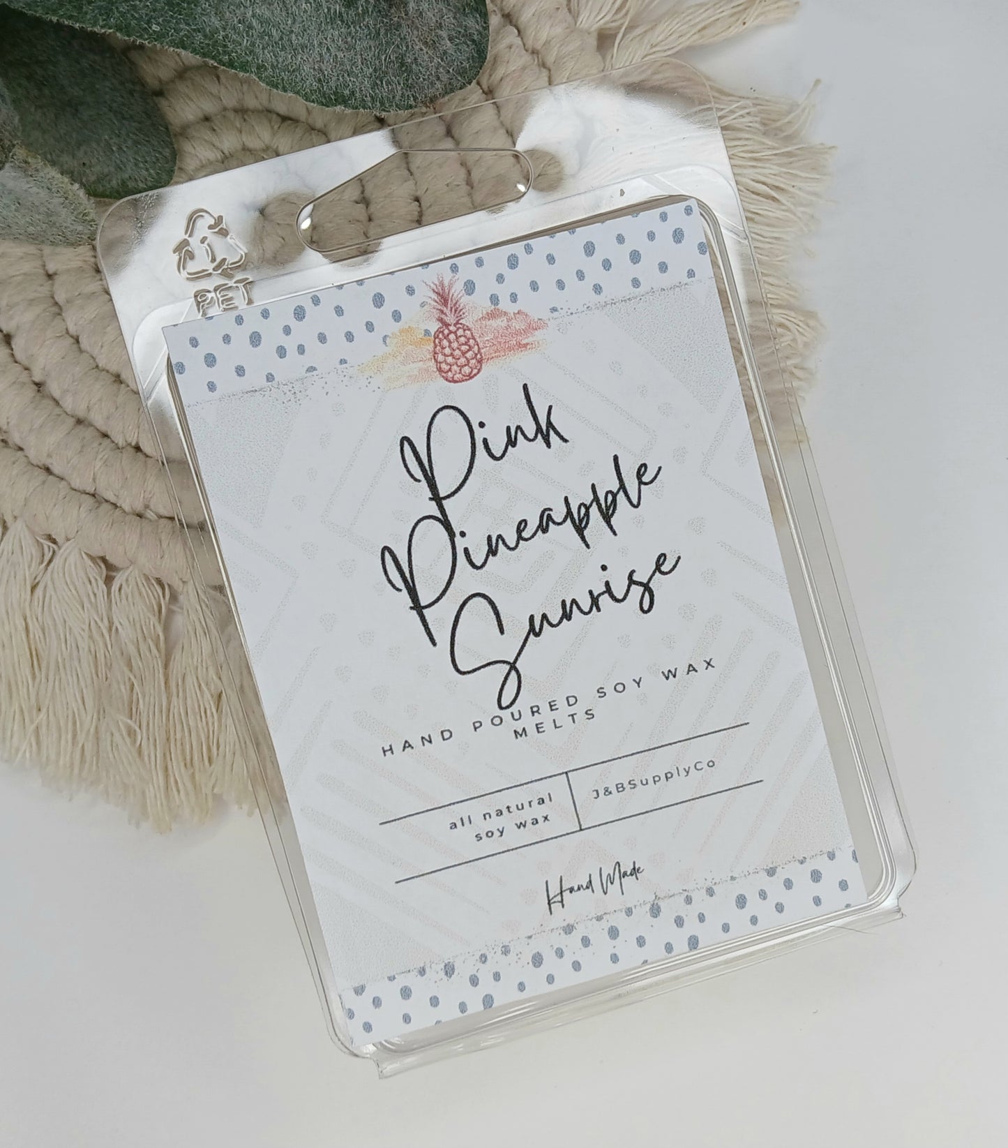 Pink Pineapple Sunrise Scented 2.5oz Soy Wax Melt Bar- *wholesale available, read description*