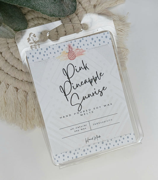 Pink Pineapple Sunrise Scented 2.5oz Soy Wax Melt Bar- *wholesale available, read description*