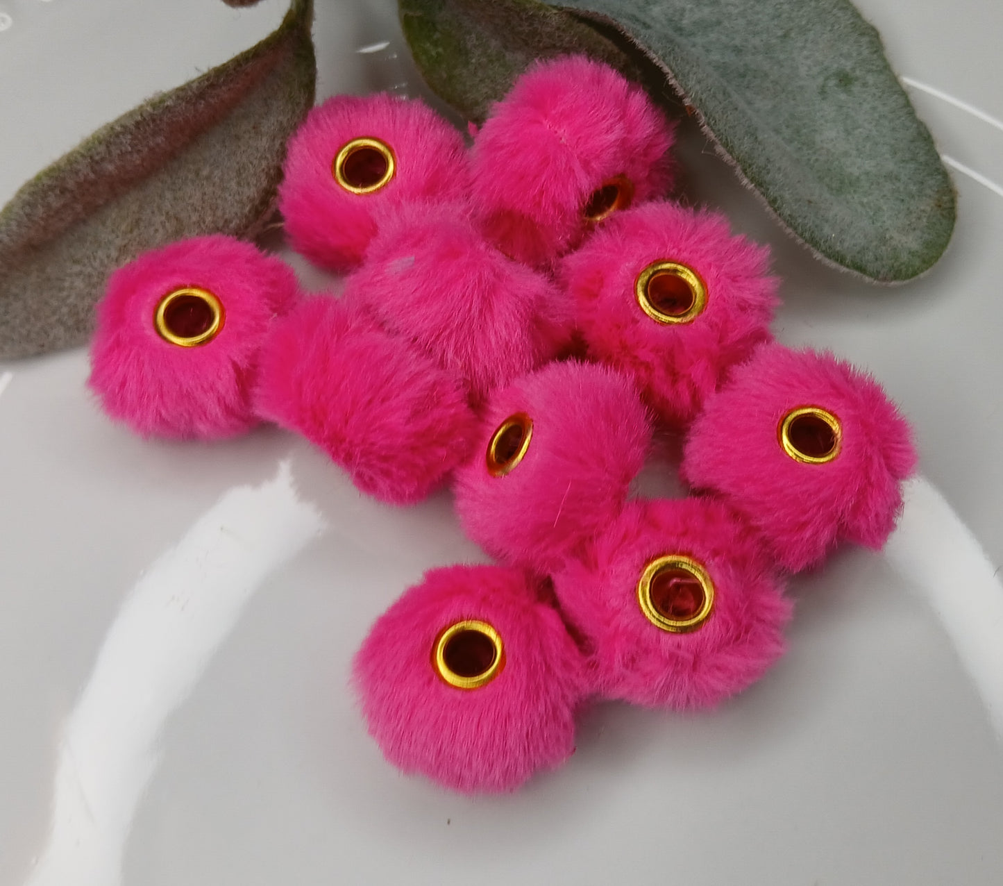 10pc Plush Furry Beads- 20mm bubblegum beads- Bead Making- Freshie Hangers