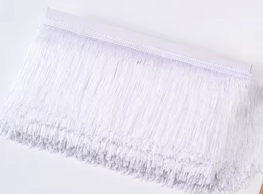 White 3" tassle fringe trim -- one yard long